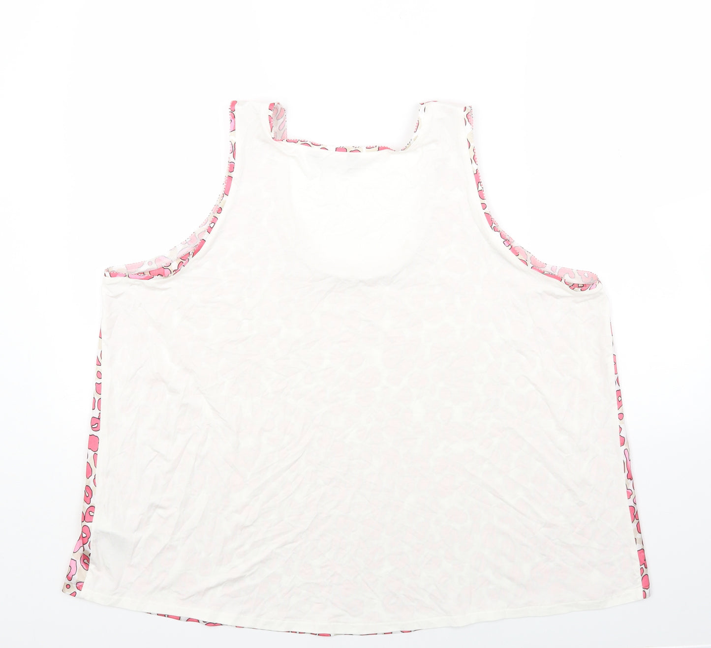 Marks and Spencer Womens Pink Animal Print Polyester Basic Tank Size 20 Scoop Neck - Leopard Print