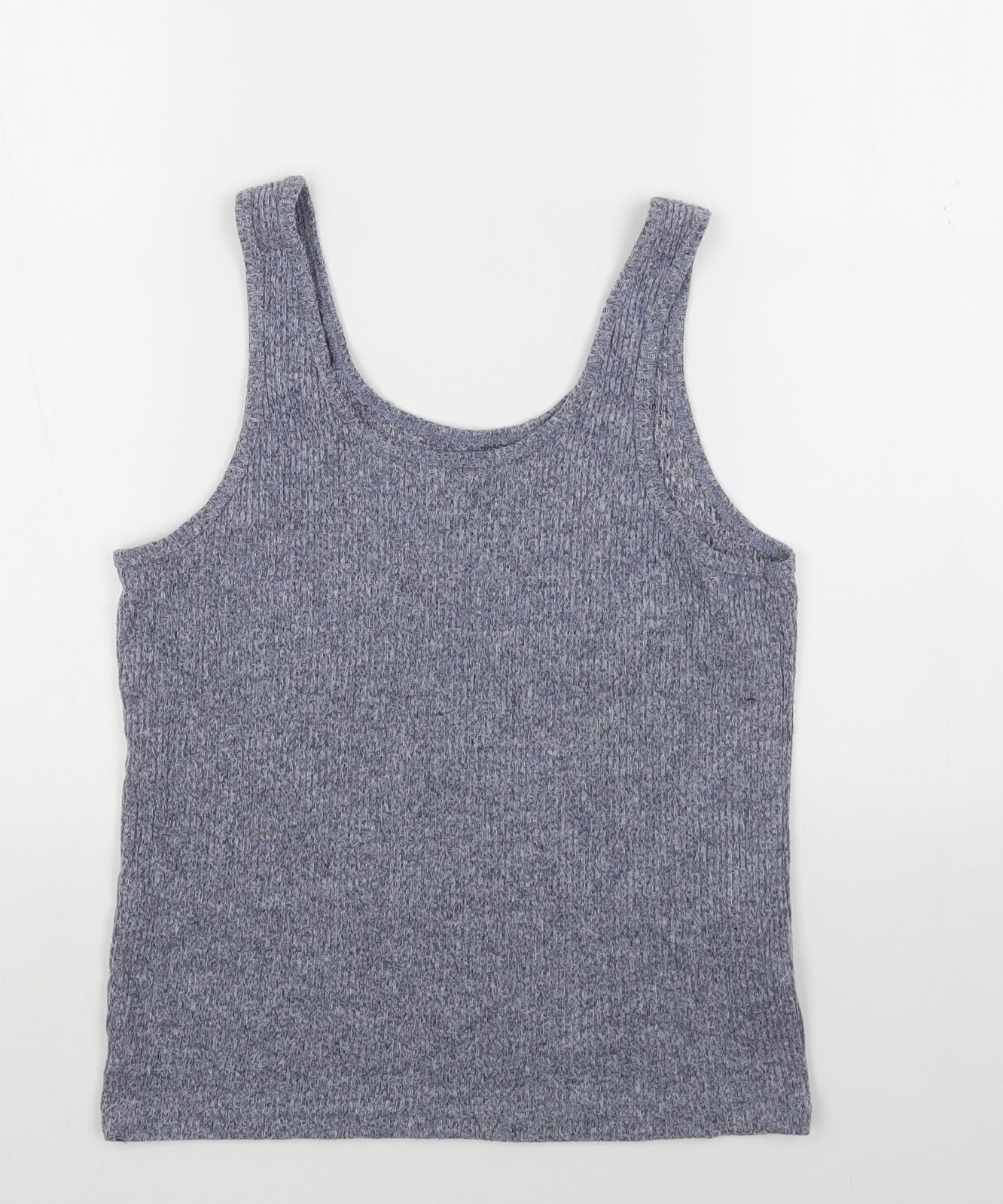 Primark Womens Grey Polyester Basic Tank Size S Scoop Neck - Ribbed