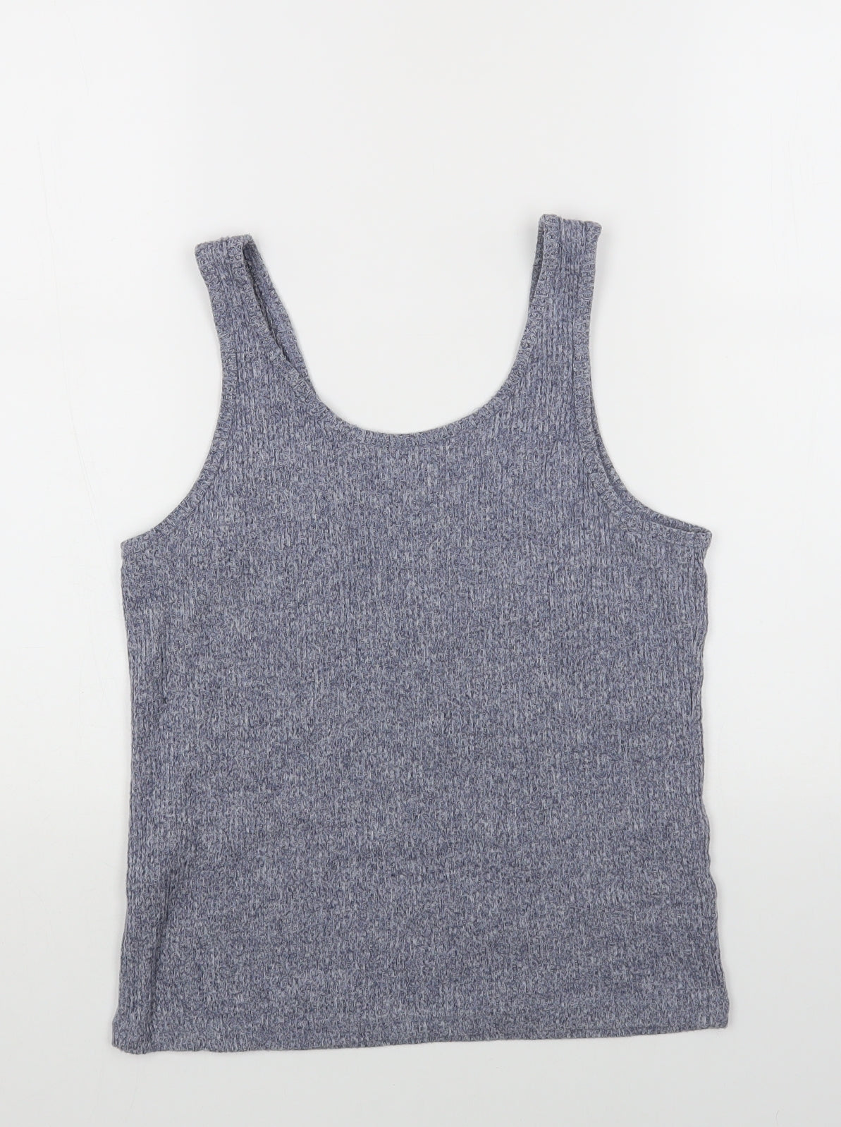 Primark Womens Grey Polyester Basic Tank Size S Scoop Neck - Ribbed