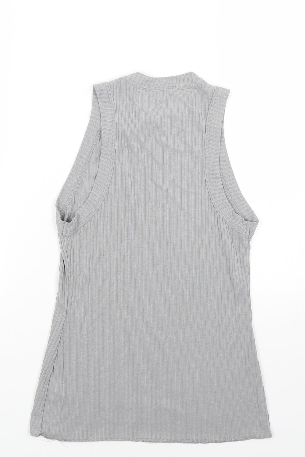 ASOS Womens Grey Viscose Basic Tank Size 8 Round Neck - Ribbed
