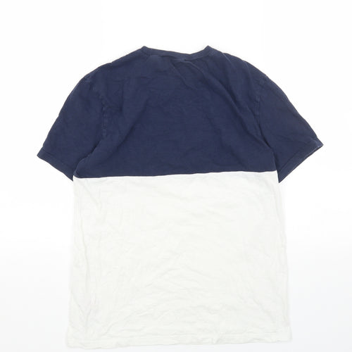 Topman Mens Multicoloured Colourblock Cotton T-Shirt Size XS Round Neck