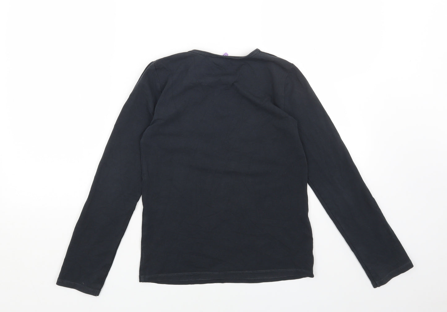 John Lewis Girls Grey Cotton Basic T-Shirt Size 12 Years Round Neck Pullover