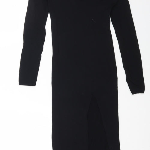 Missguided Womens Black Viscose Bodycon Size 6 Halter Pullover