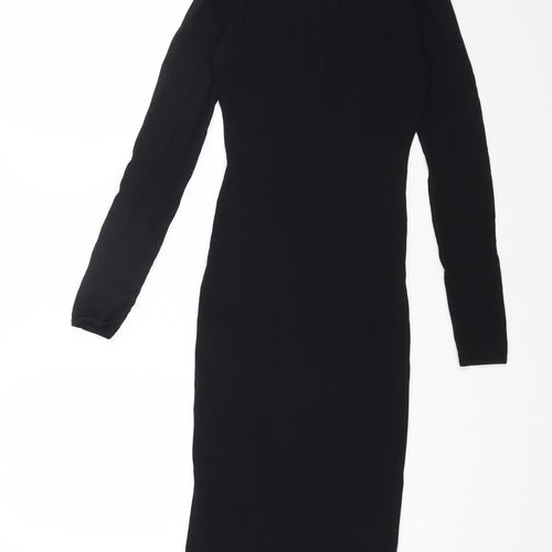 Missguided Womens Black Viscose Bodycon Size 6 Halter Pullover
