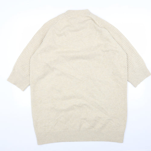 NEXT Womens Beige Mock Neck Acrylic Pullover Jumper Size XL