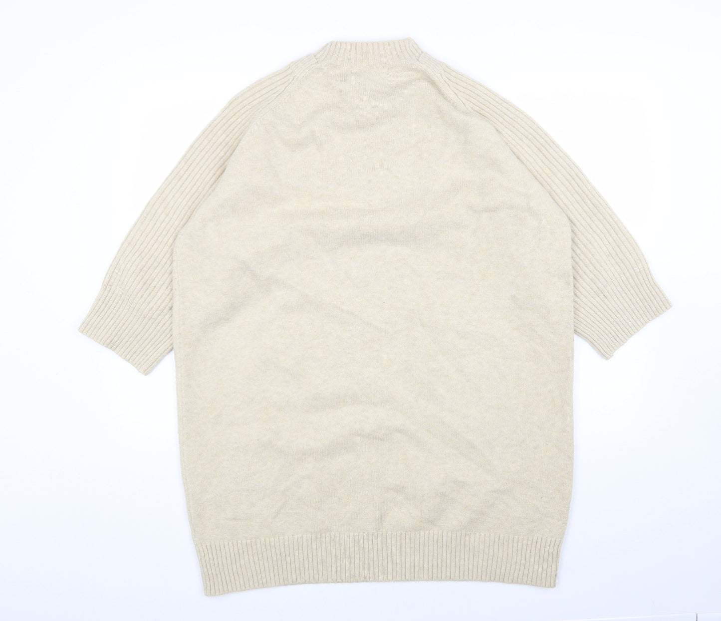 NEXT Womens Beige Mock Neck Acrylic Pullover Jumper Size XL