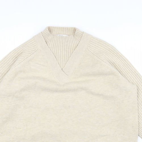 NEXT Womens Beige Mock Neck Acrylic Pullover Jumper Size XL