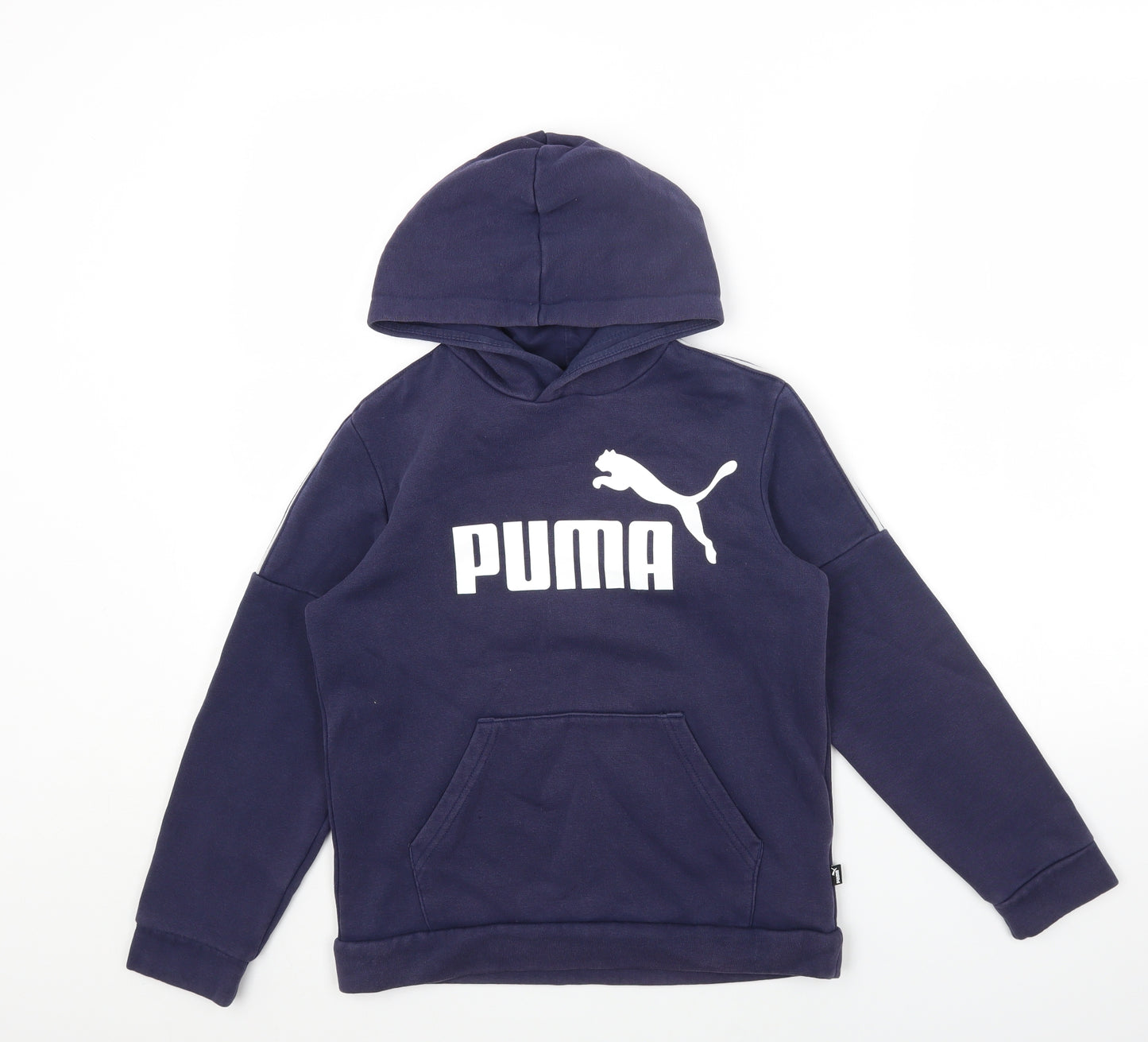 PUMA Boys Blue Cotton Pullover Hoodie Size 11-12 Years Pullover