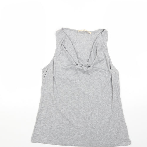 Label Lab Womens Grey Polyester Basic Tank Size 14 V-Neck