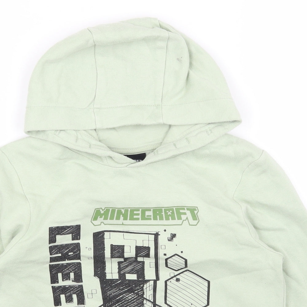 George Boys Grey Cotton Pullover Hoodie Size 8-9 Years Pullover - Minecraft