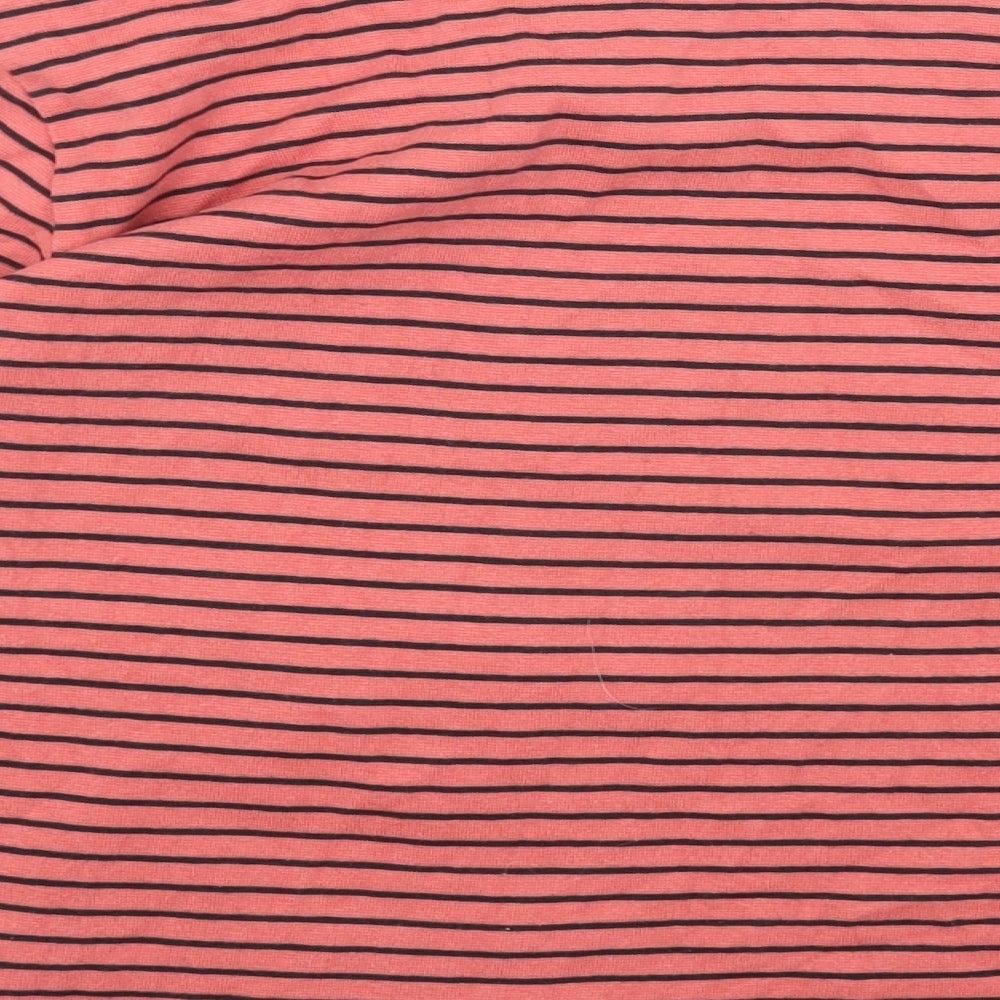 F&F Womens Pink Striped Cotton Basic T-Shirt Size 18 Boat Neck