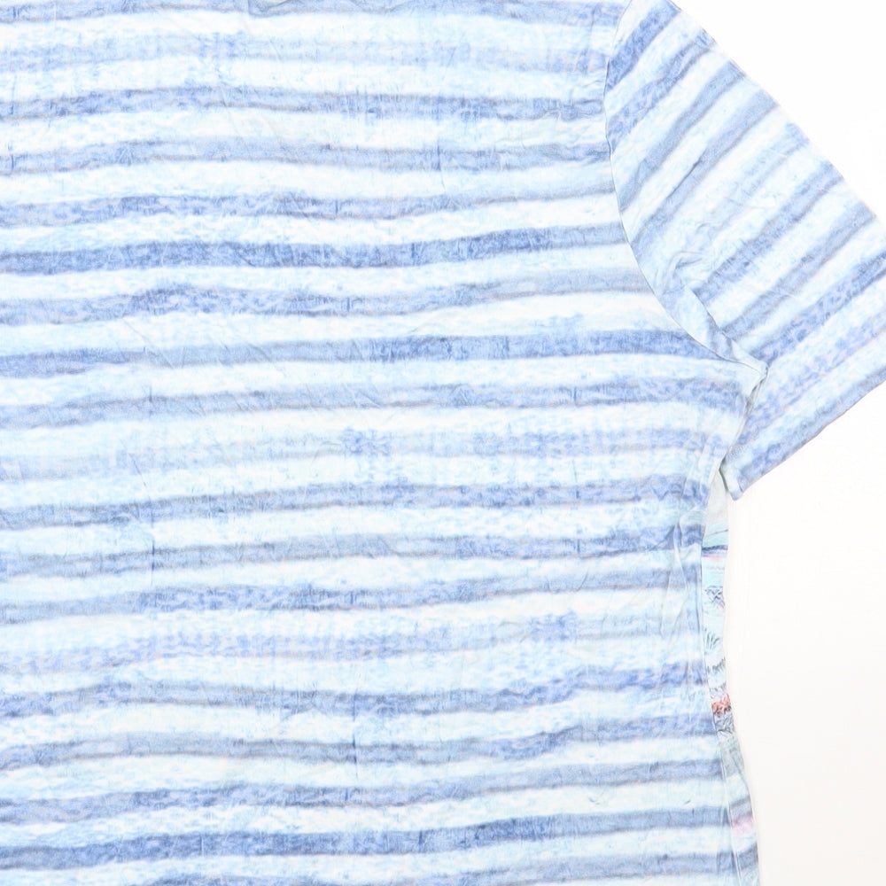 Barbara lebek Womens Multicoloured Geometric Viscose Basic T-Shirt Size 16 Round Neck