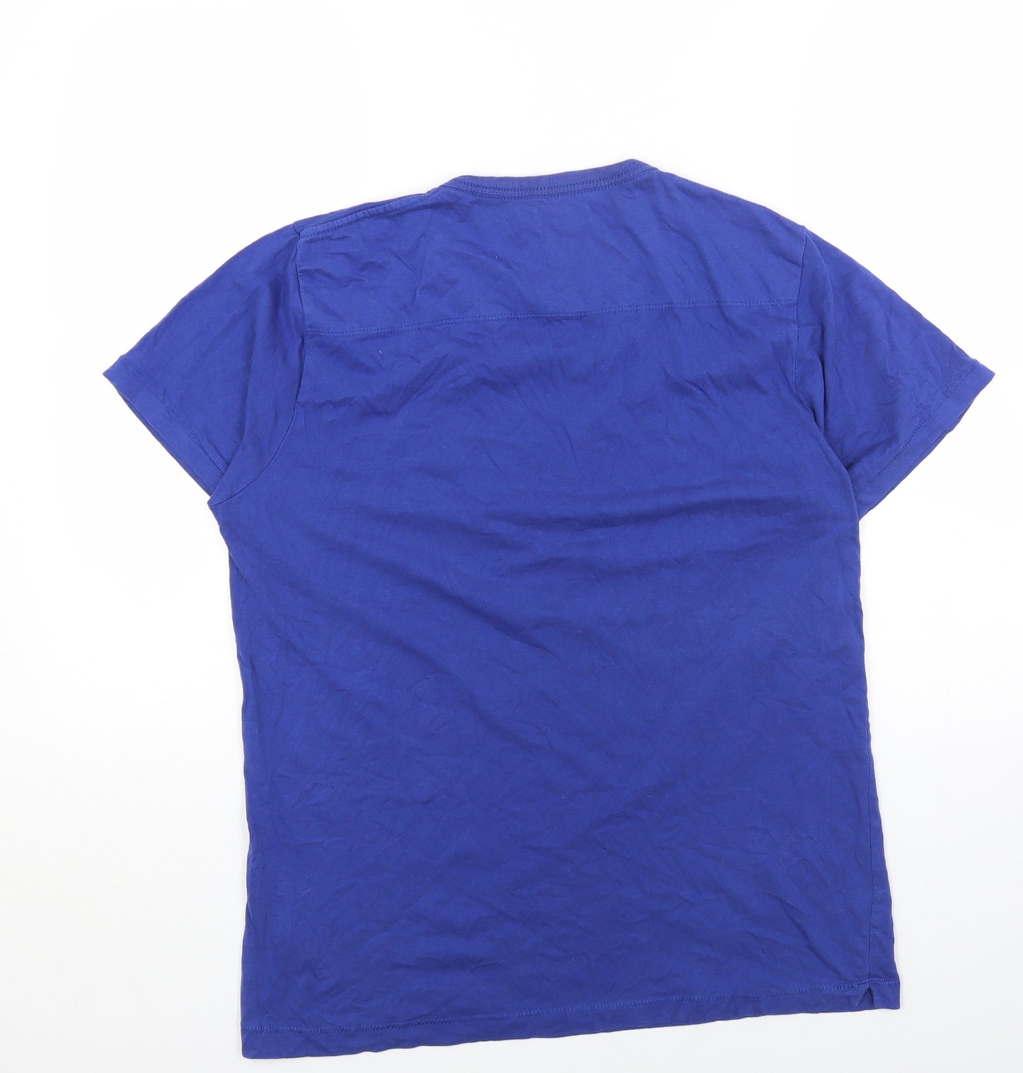 French Connection Mens Blue Cotton T-Shirt Size M Round Neck