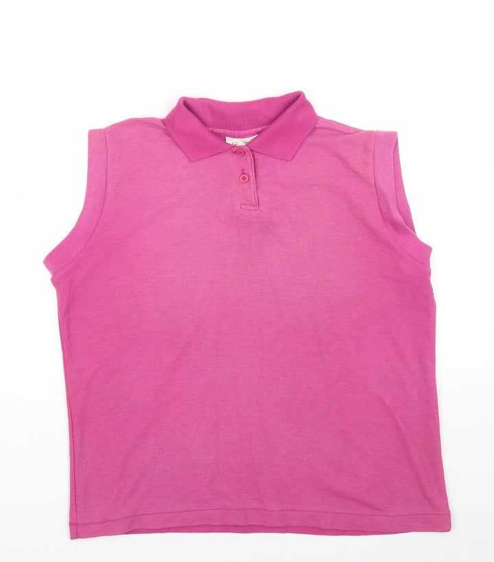 KAYS Womens Pink Polyester Basic Polo Size 16 Collared