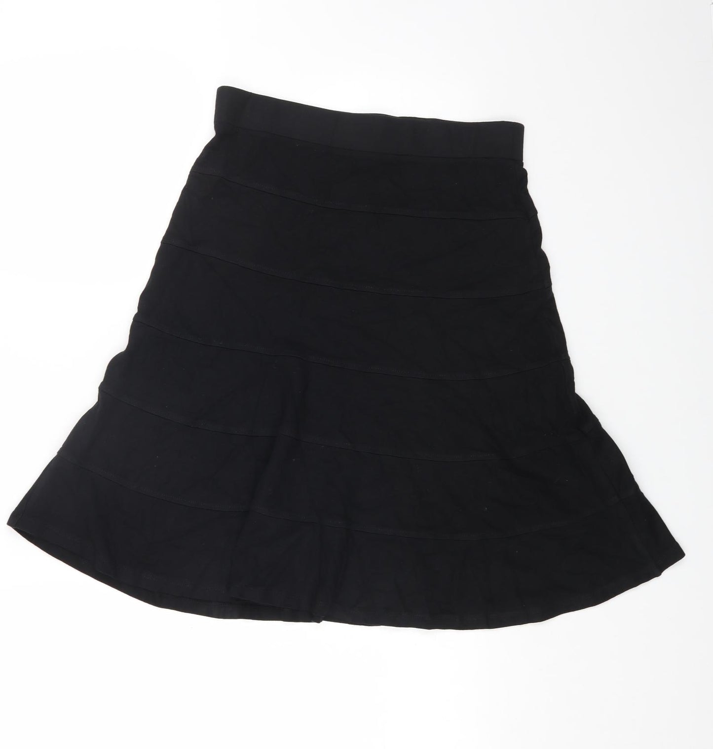 Marks and Spencer Womens Black Viscose Flare Skirt Size 10
