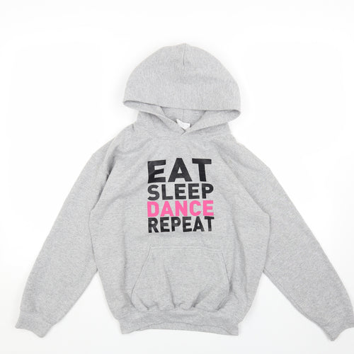 Preworn Womens Grey Cotton Pullover Hoodie Size M Pullover - Eat Sleep Dance Repeat
