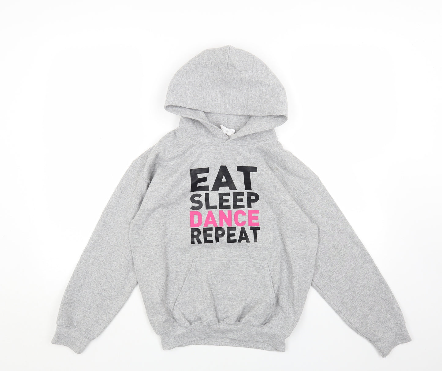 Preworn Womens Grey Cotton Pullover Hoodie Size M Pullover - Eat Sleep Dance Repeat