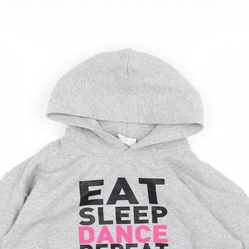 Preworn Womens Grey Cotton Pullover Hoodie Size M Pullover - Eat Sleep Dance Repeat