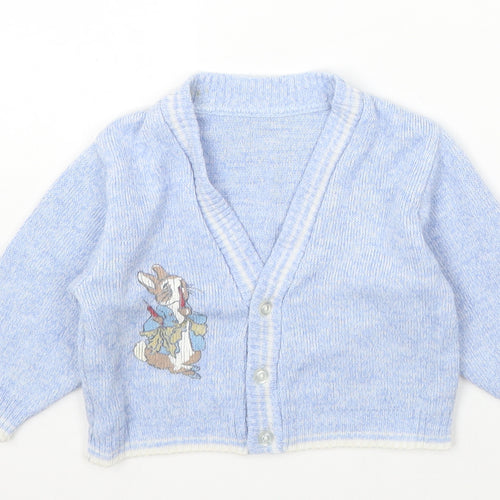 Preworn Black Cotton Cardigan Jumper Size 6-9 Months Button