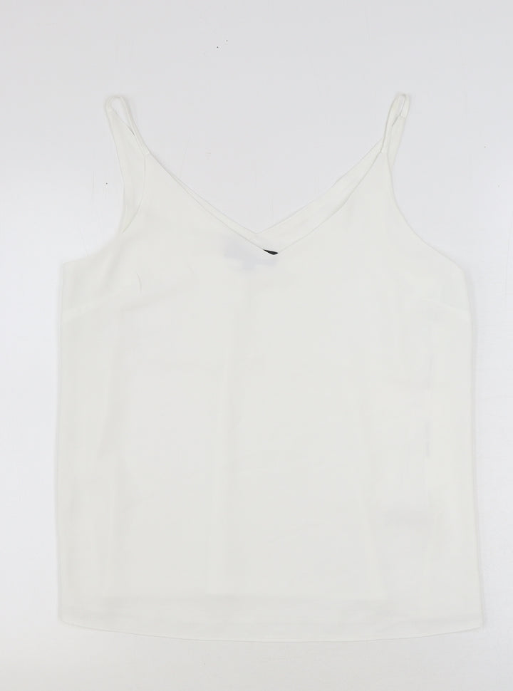 Dorothy Perkins Womens White Polyester Camisole Tank Size 12 V-Neck