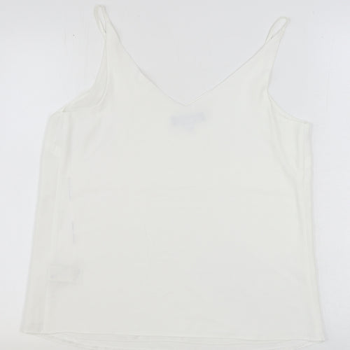 Dorothy Perkins Womens White Polyester Camisole Tank Size 12 V-Neck