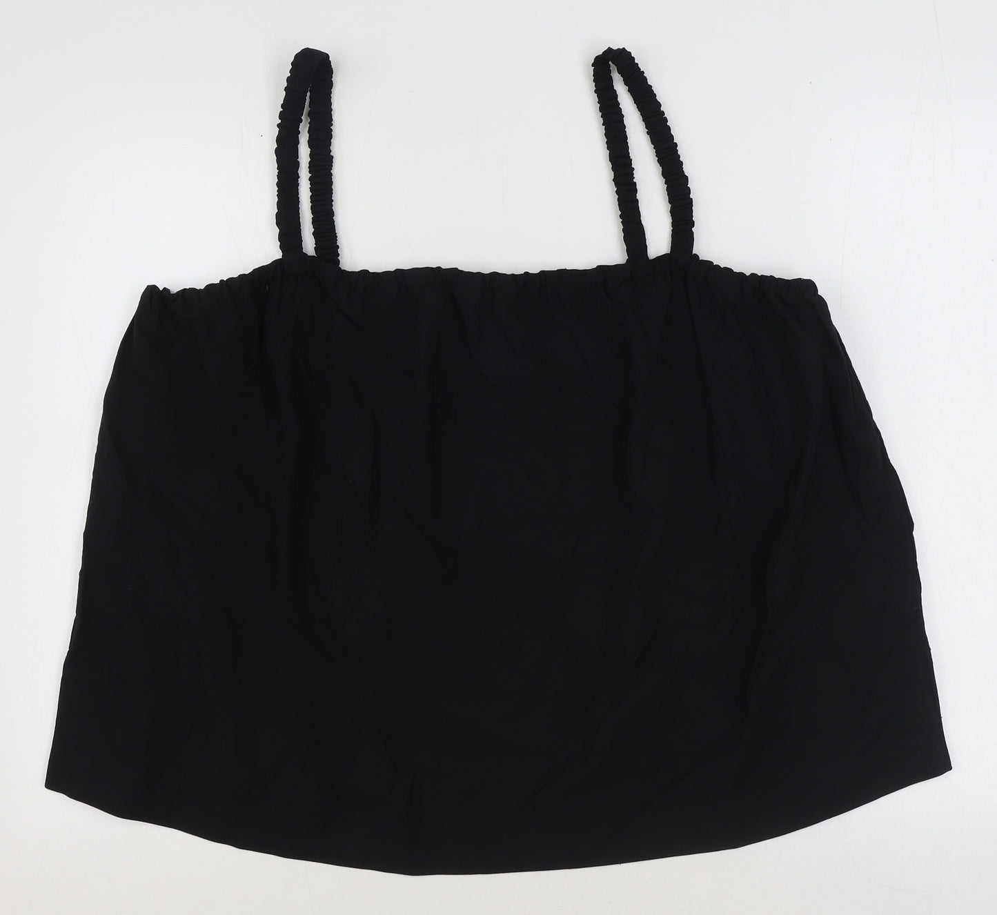 Marks and Spencer Womens Black 100% Cotton Camisole Tank Size 22 Square Neck