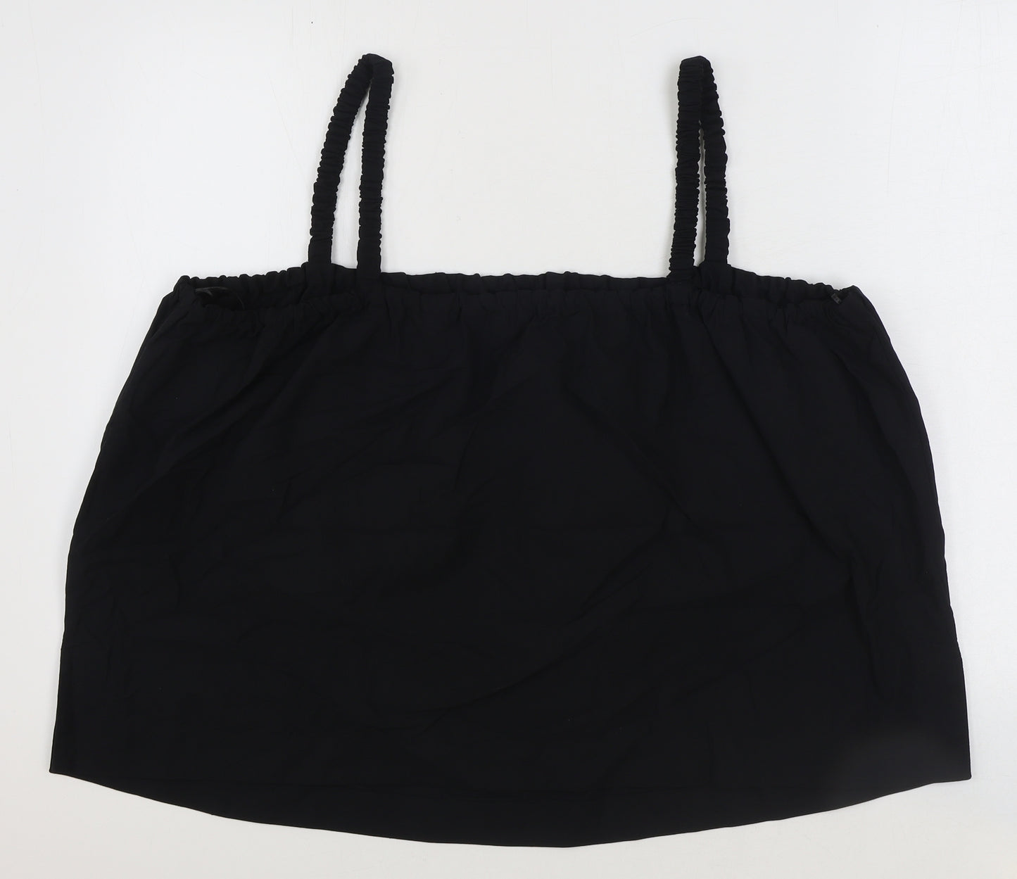 Marks and Spencer Womens Black 100% Cotton Camisole Tank Size 22 Square Neck