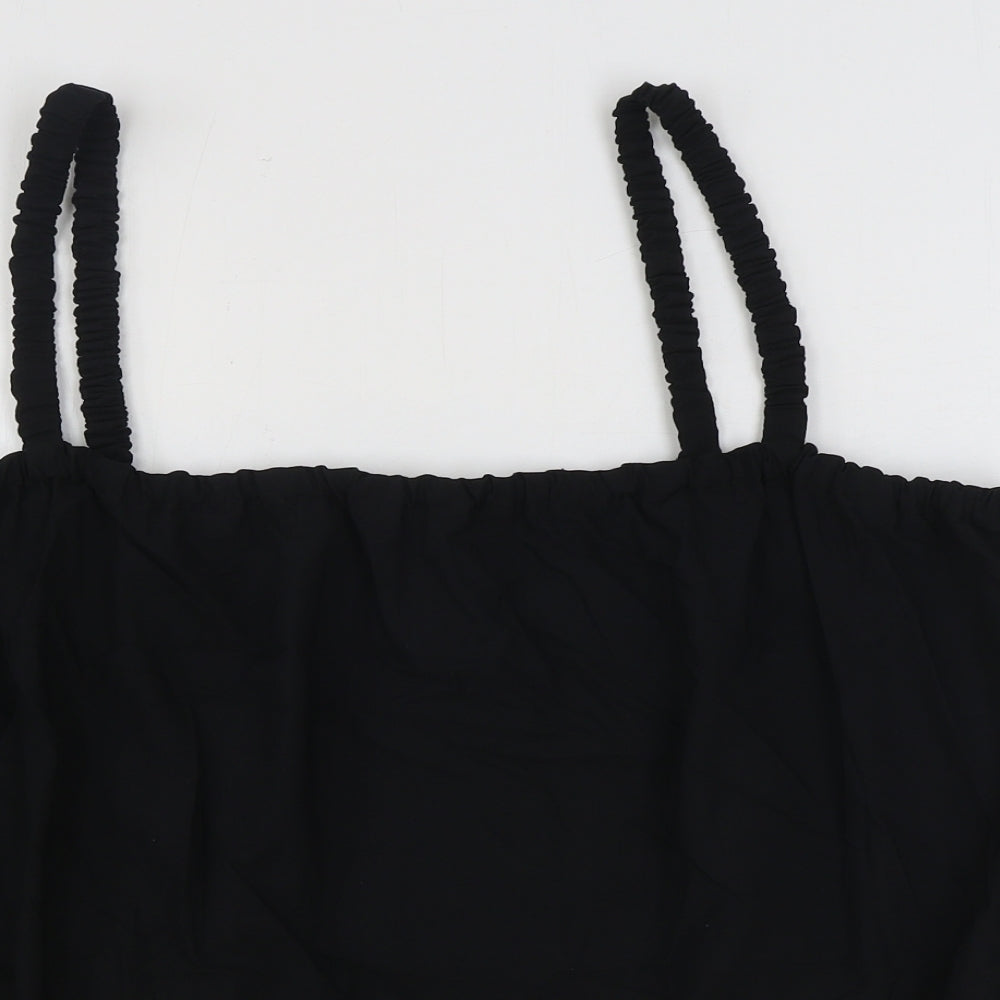 Marks and Spencer Womens Black 100% Cotton Camisole Tank Size 22 Square Neck