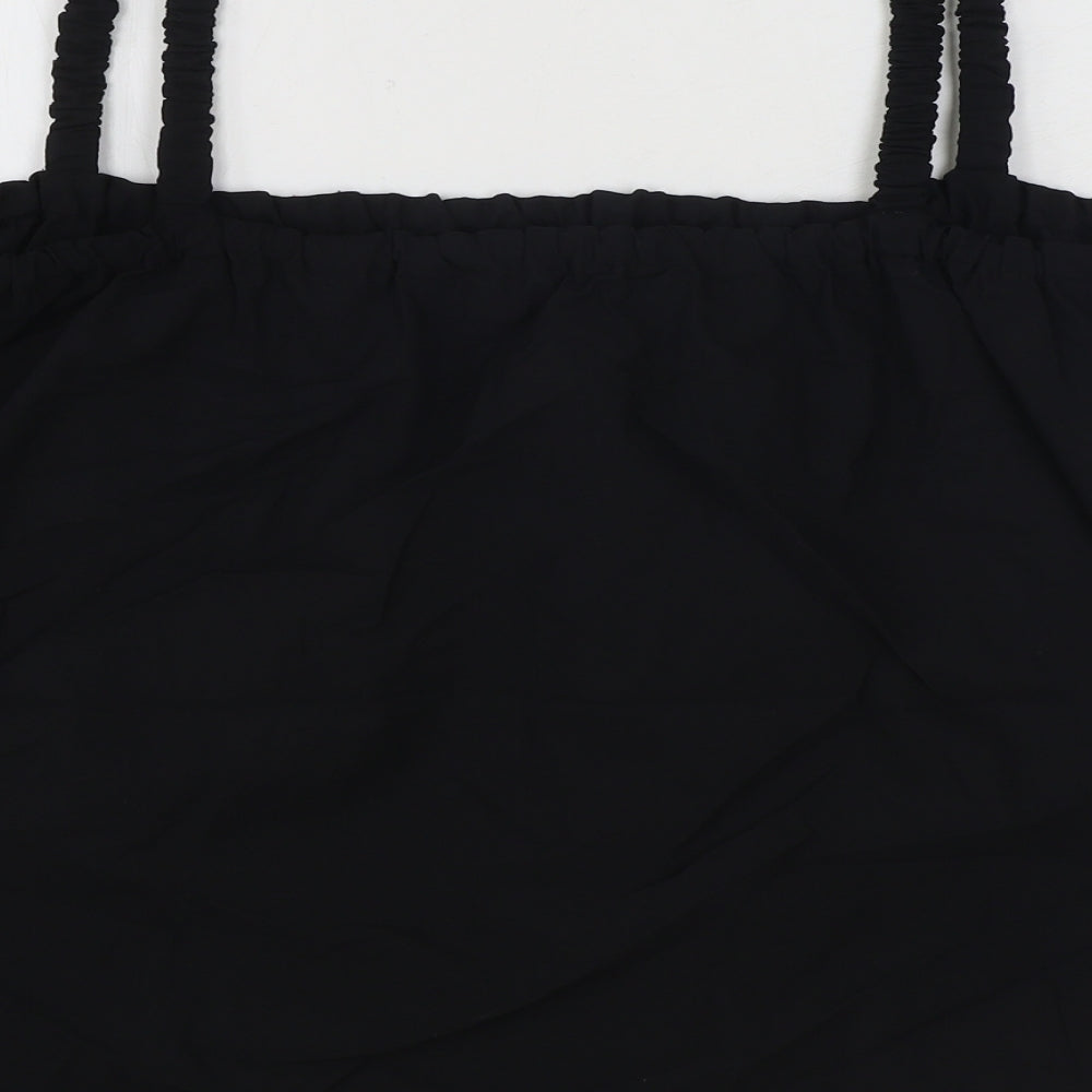 Marks and Spencer Womens Black 100% Cotton Camisole Tank Size 22 Square Neck