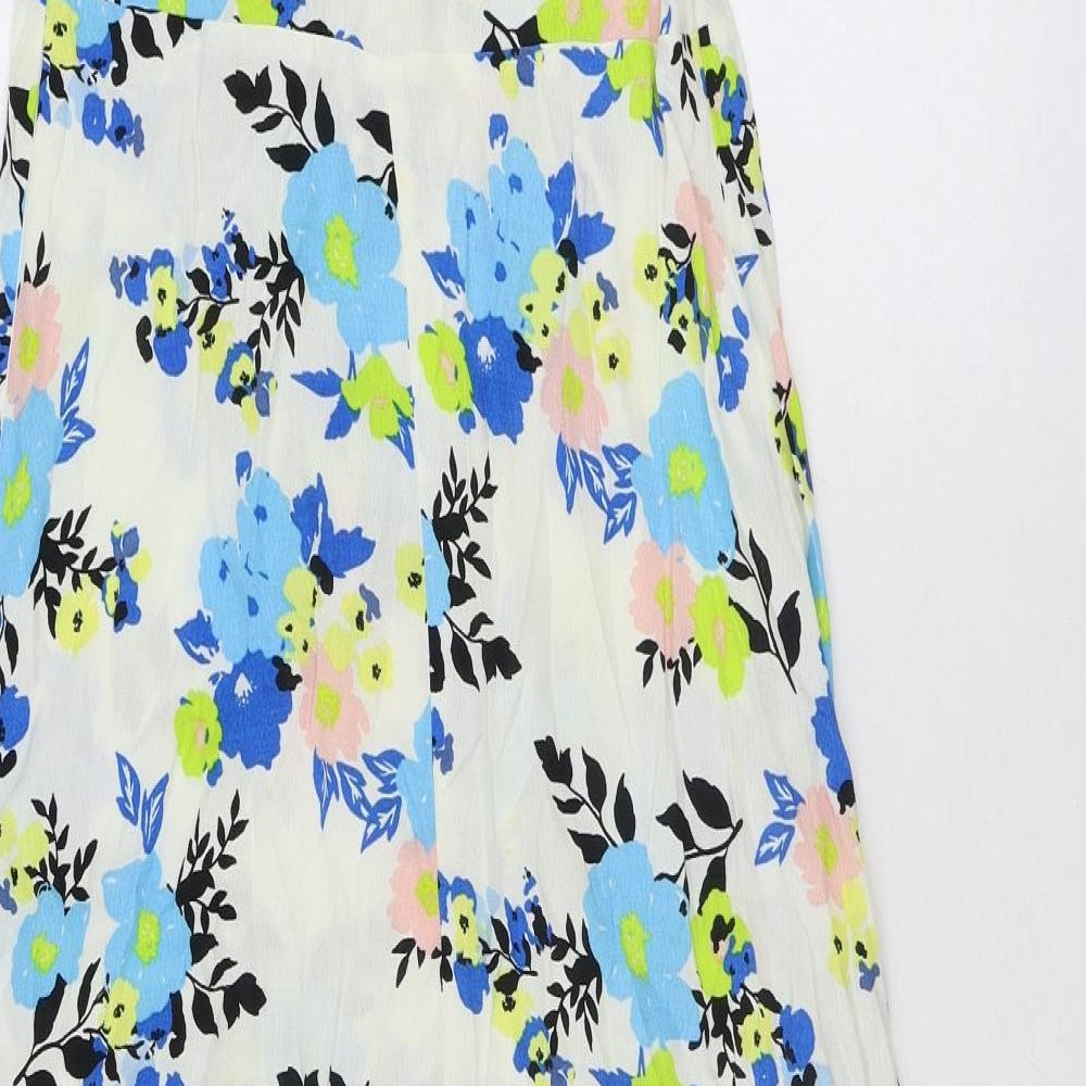 Marks and Spencer Womens Multicoloured Floral Viscose Maxi Size 10 Round Neck Zip