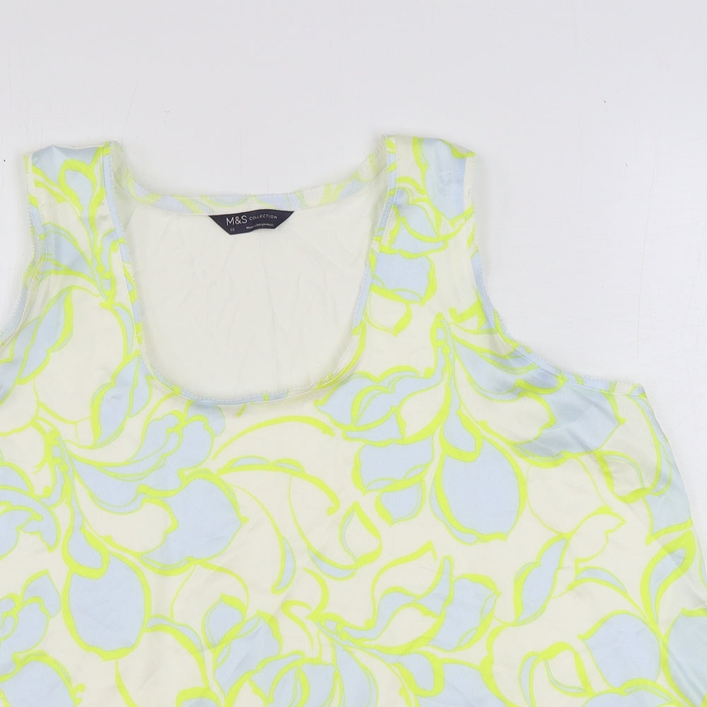 Marks and Spencer Womens Multicoloured Geometric Polyester Basic Tank Size 22 Scoop Neck