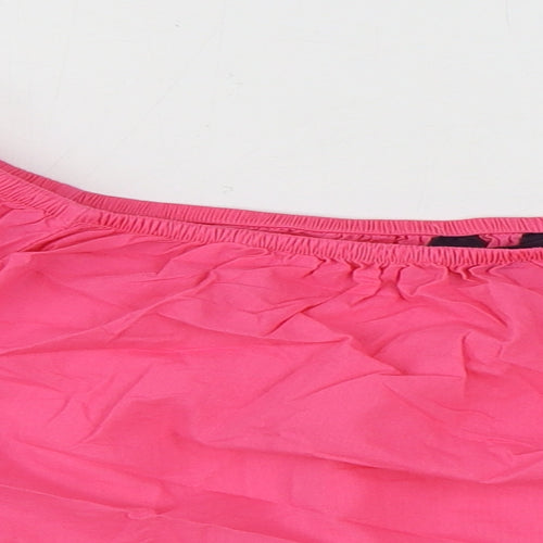 Marks and Spencer Womens Pink 100% Cotton Basic Blouse Size 18 Scoop Neck