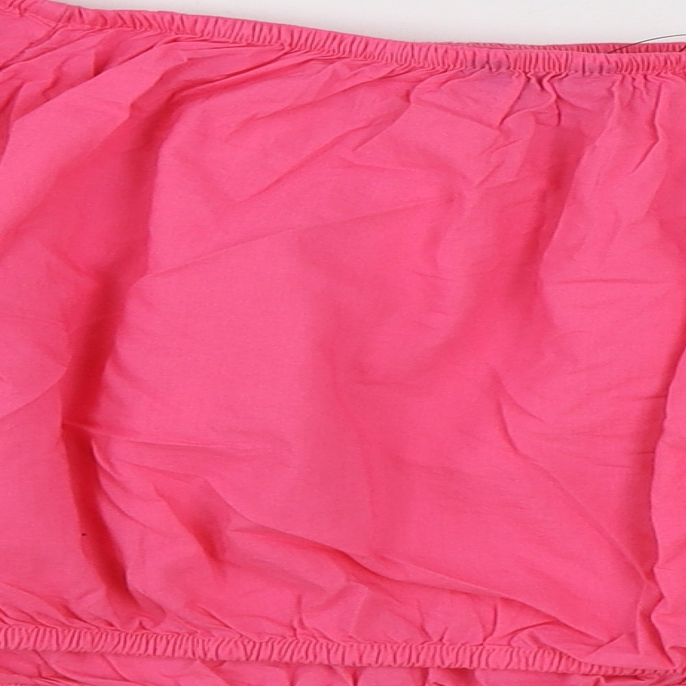 Marks and Spencer Womens Pink 100% Cotton Basic Blouse Size 18 Scoop Neck
