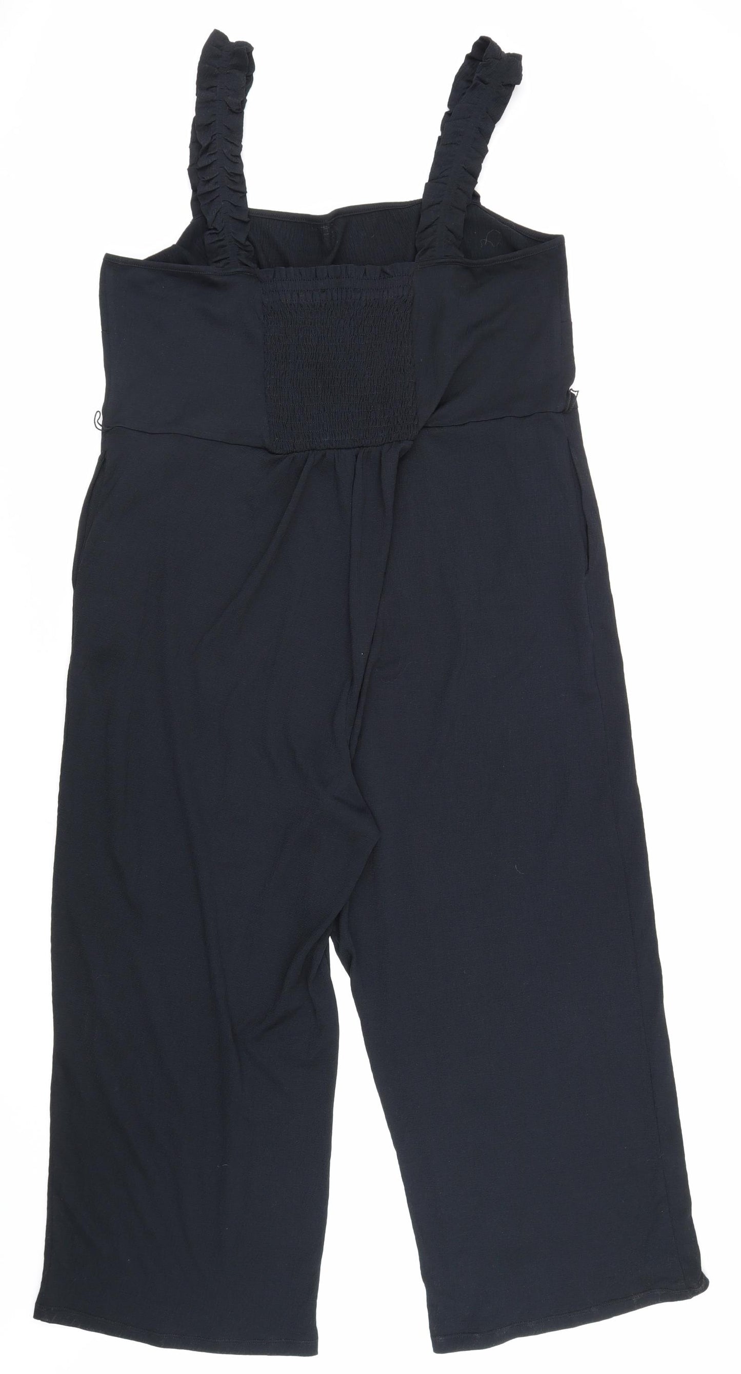George Womens Black Polyester Jumpsuit One-Piece Size L L23 in