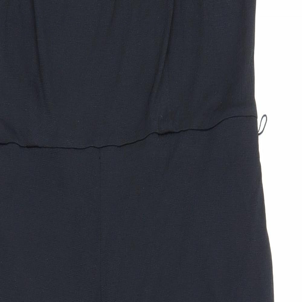 George Womens Black Polyester Jumpsuit One-Piece Size L L23 in