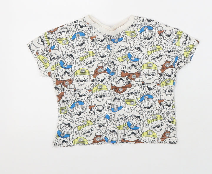 George Boys Multicoloured Cotton Basic T-Shirt Size 18-24 Months Round Neck Pullover