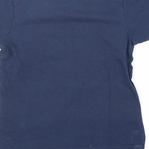H&M Boys Black 100% Cotton Basic T-Shirt Size 12-18 Months Round Neck Button - Boat Print