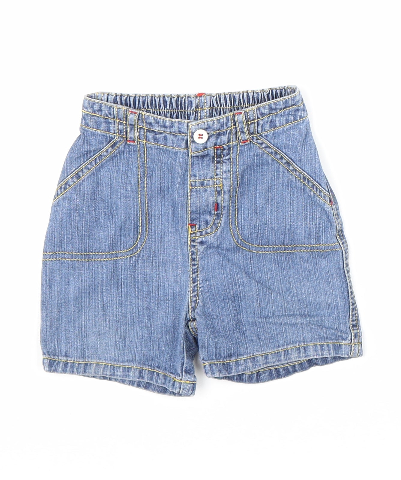 Debenhams Baby Blue 100% Cotton Cropped Trousers Size 6-9 Months Button