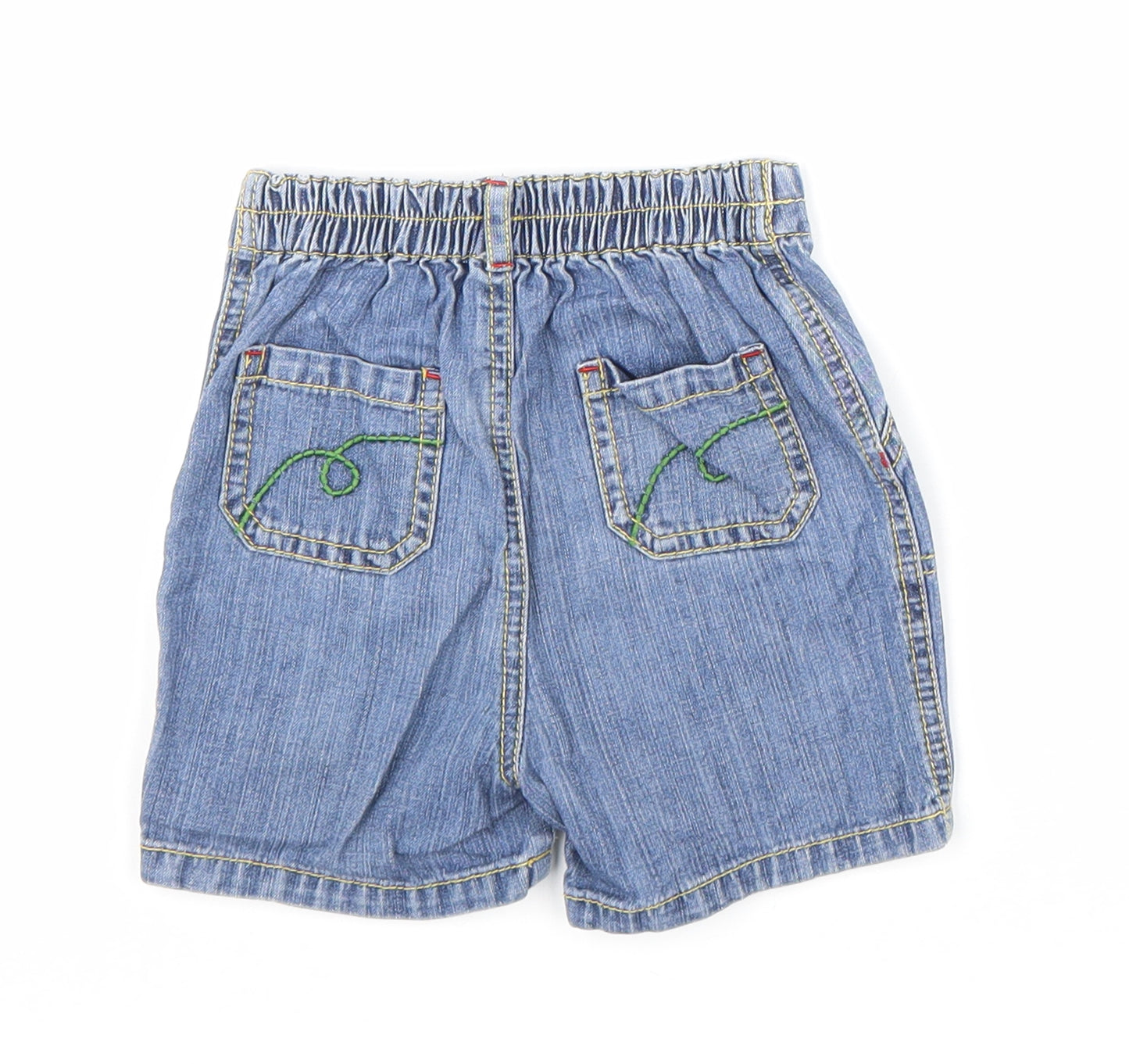 Debenhams Baby Blue 100% Cotton Cropped Trousers Size 6-9 Months Button