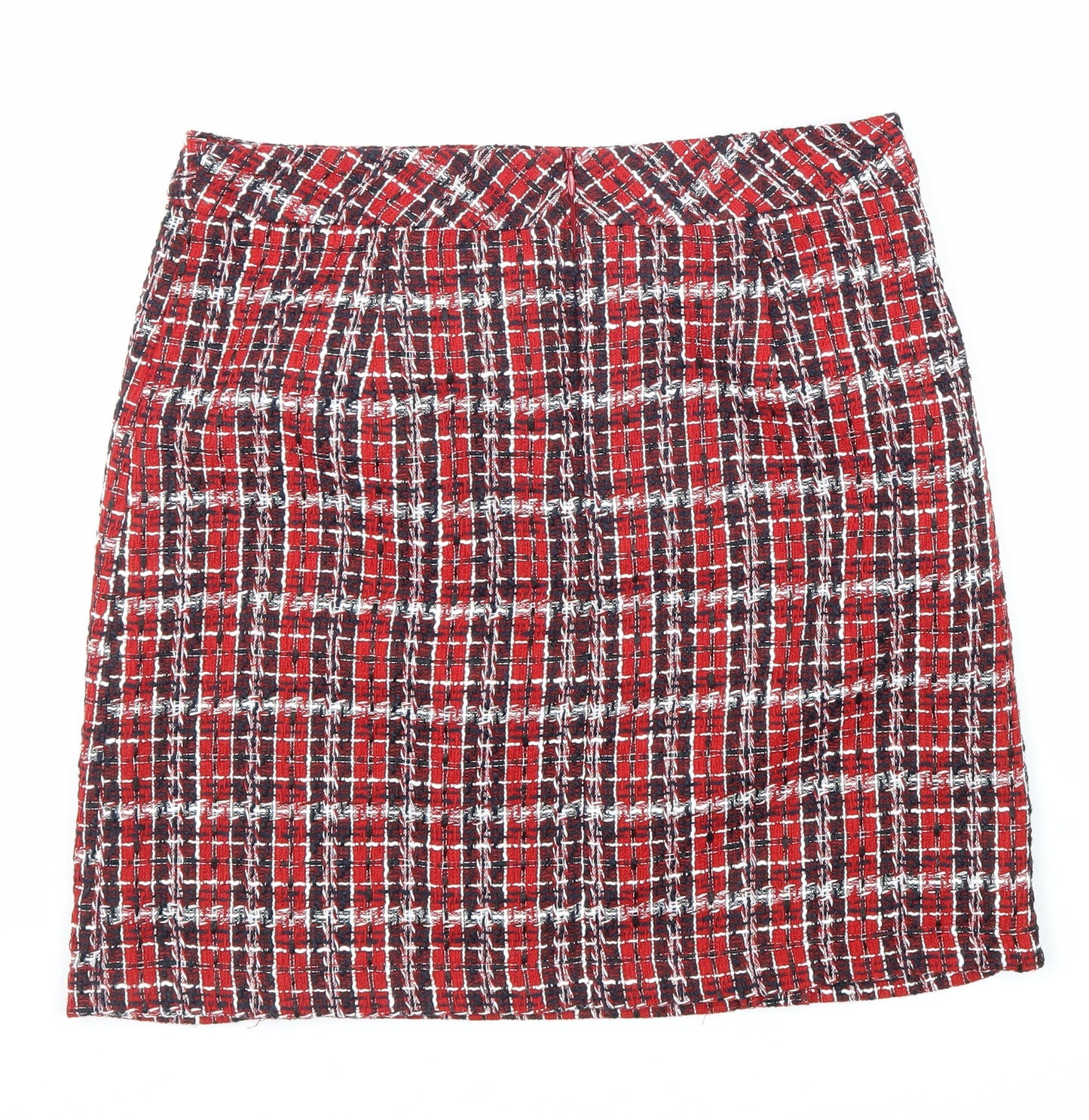 Joe Brouns Womens Red Geometric Polyester A-Line Skirt Size 12 Zip