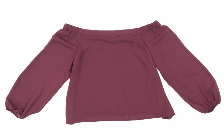 New Look Womens Red Polyester Basic Blouse Size 8 Off the Shoulder - Bardot