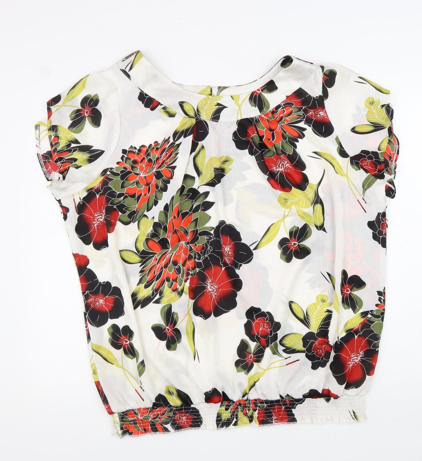 BM Womens Multicoloured Floral Polyester Basic Blouse Size 20 Scoop Neck