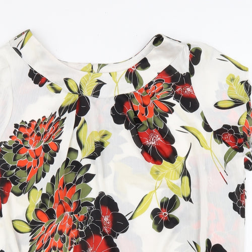 BM Womens Multicoloured Floral Polyester Basic Blouse Size 20 Scoop Neck