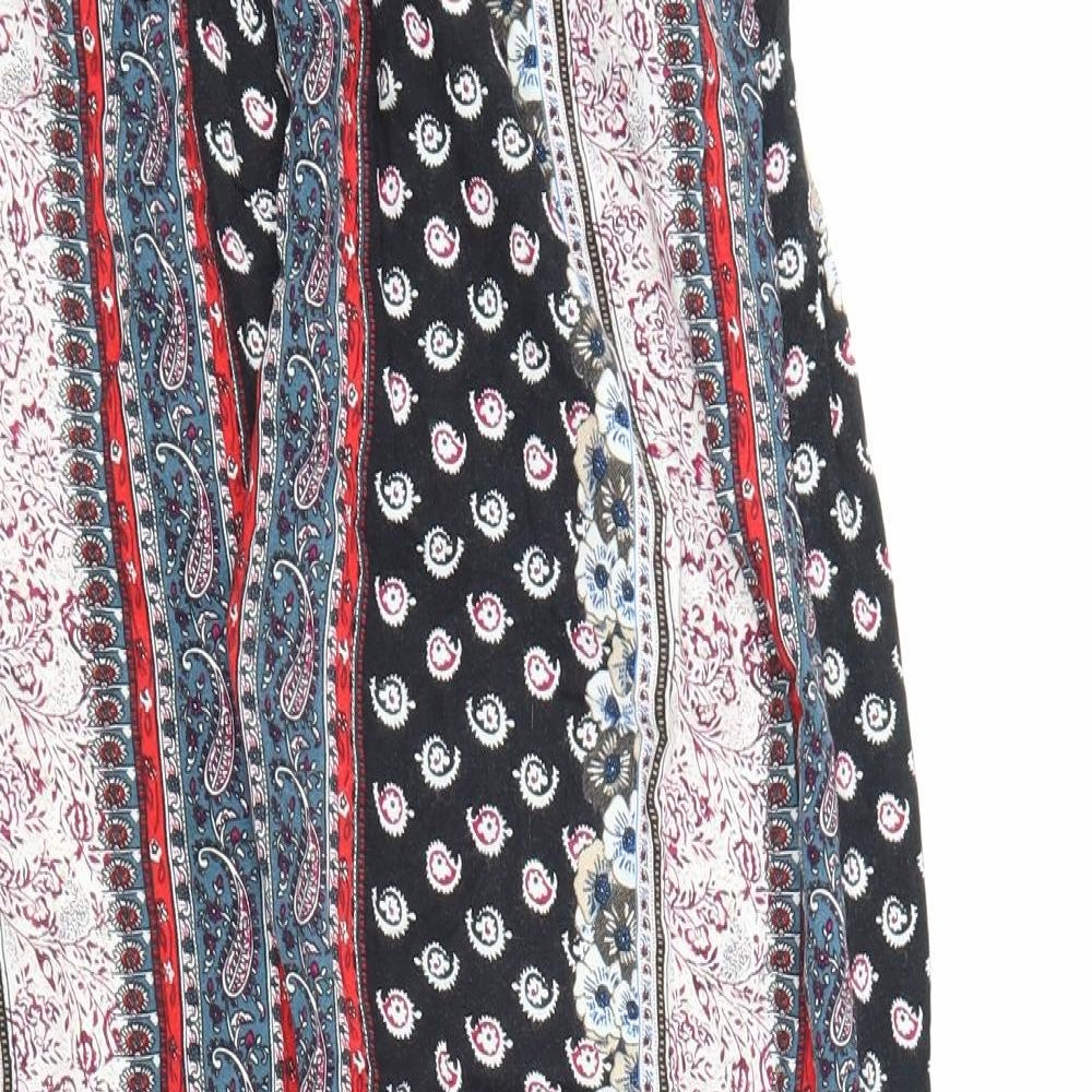 Preworn Womens Multicoloured Striped Cotton Harem Trousers Size XL Regular