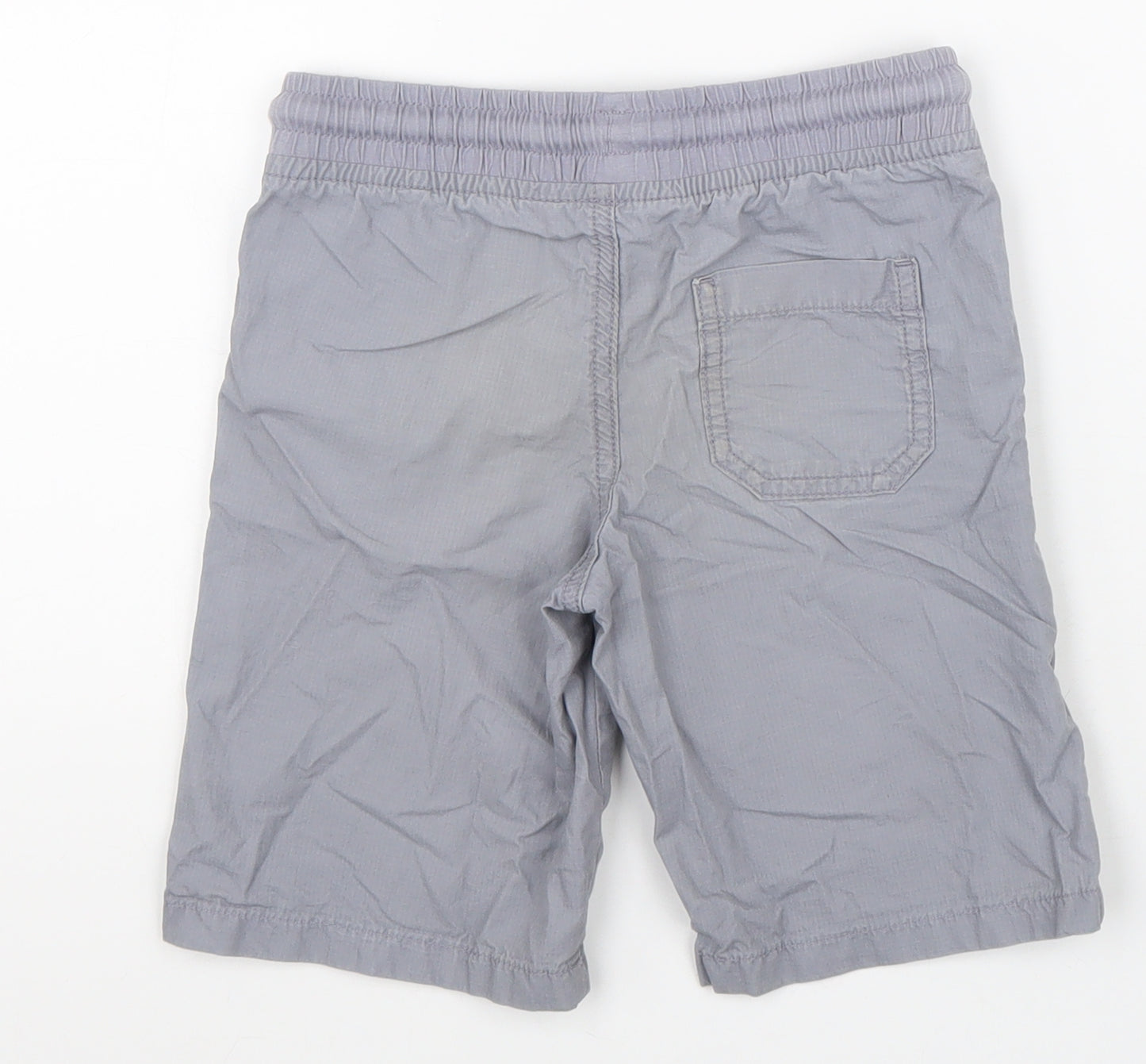 Marks and Spencer Boys Grey 100% Cotton Bermuda Shorts Size 5-6 Years Regular Drawstring