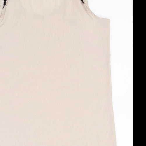 H&M Womens Beige Polyester Basic Tank Size 34 Scoop Neck