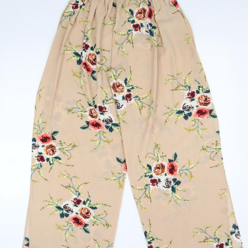 LOVE&OTHER THINGS Womens Beige Geometric Polyester Trousers Size S Regular