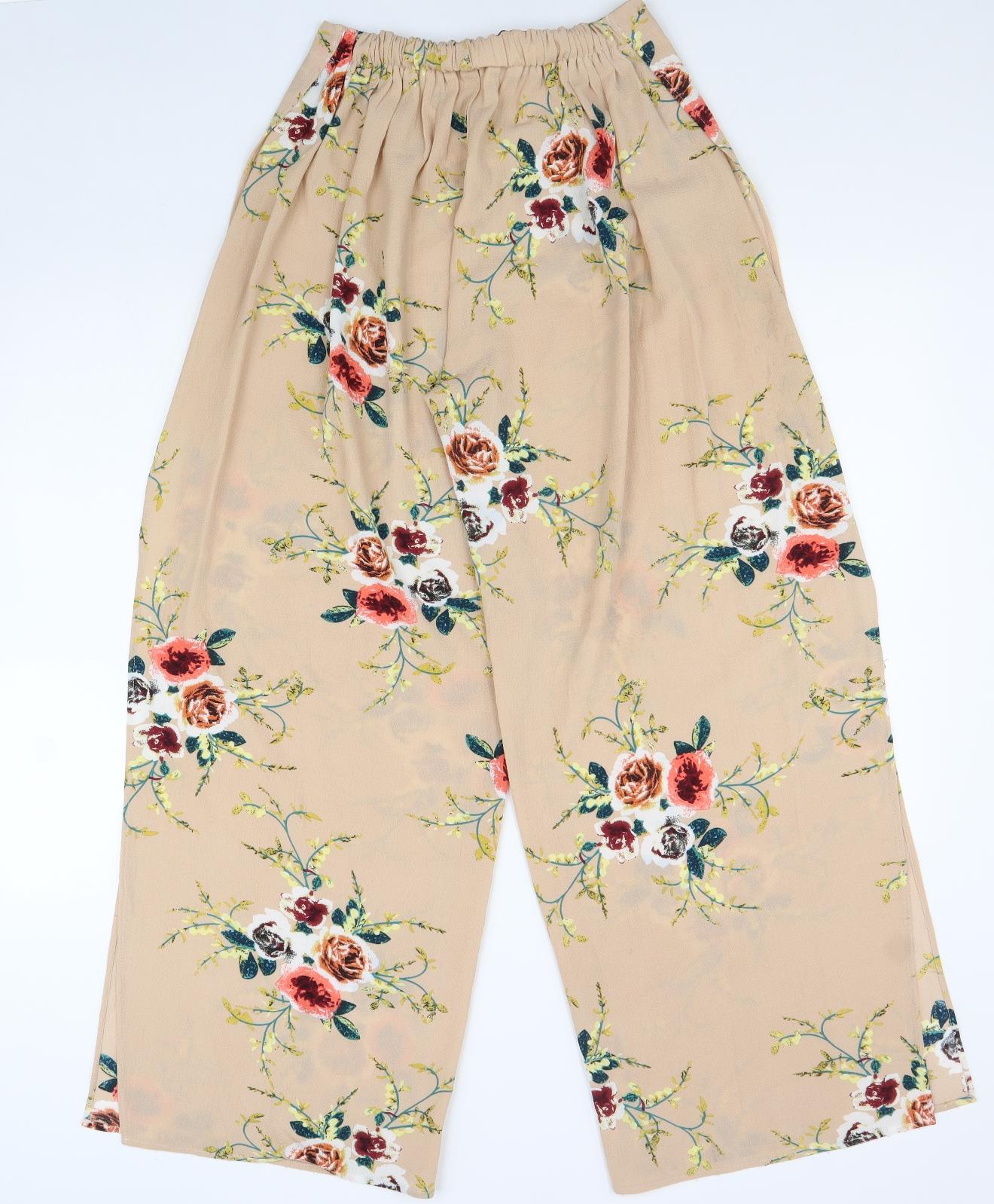 LOVE&OTHER THINGS Womens Beige Geometric Polyester Trousers Size S Regular