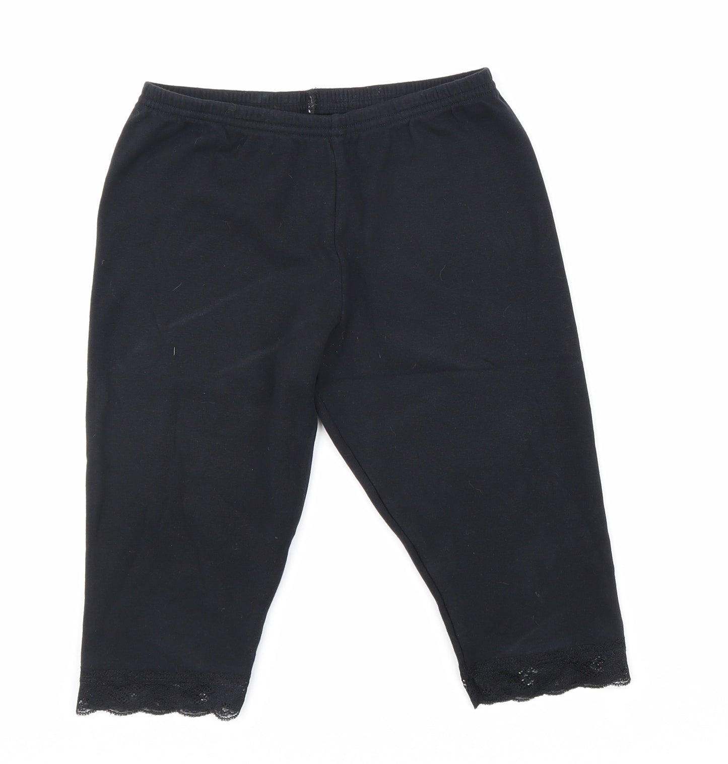 Vintage Angels Girls Black Cotton Jogger Trousers Size 13 Years Regular - Cropped Leggings