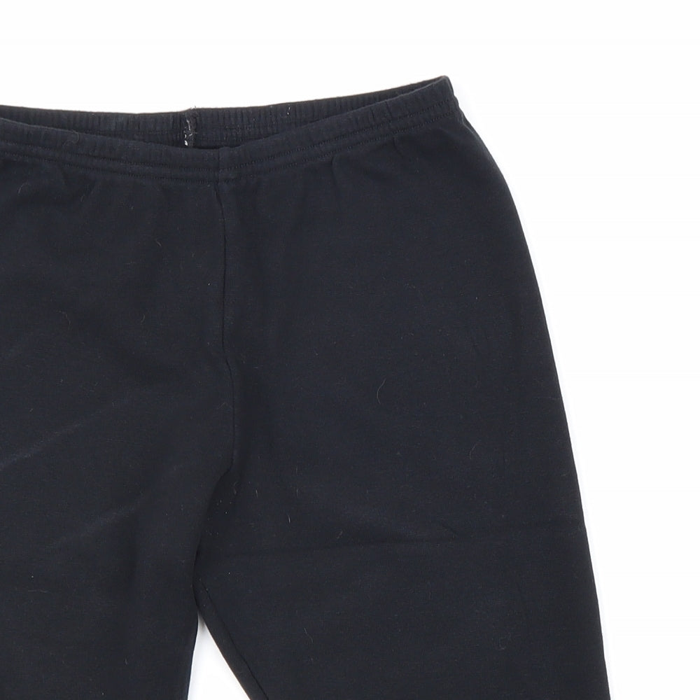 Vintage Angels Girls Black Cotton Jogger Trousers Size 13 Years Regular - Cropped Leggings